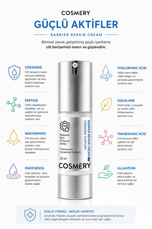 Barrier Repair Cream, Onarıcı Yatıştırıcı ve Bariyer Güçlenmesini Destekleyici 15 ML