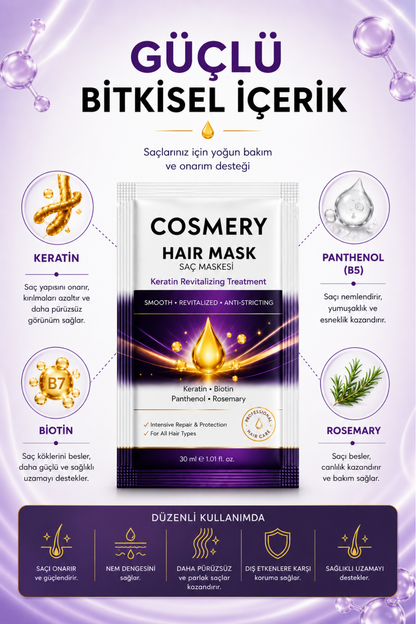 Keratinli Saç Maskesi, 30 ML