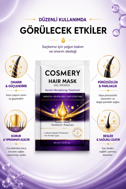 Keratinli Saç Maskesi, 30 ML