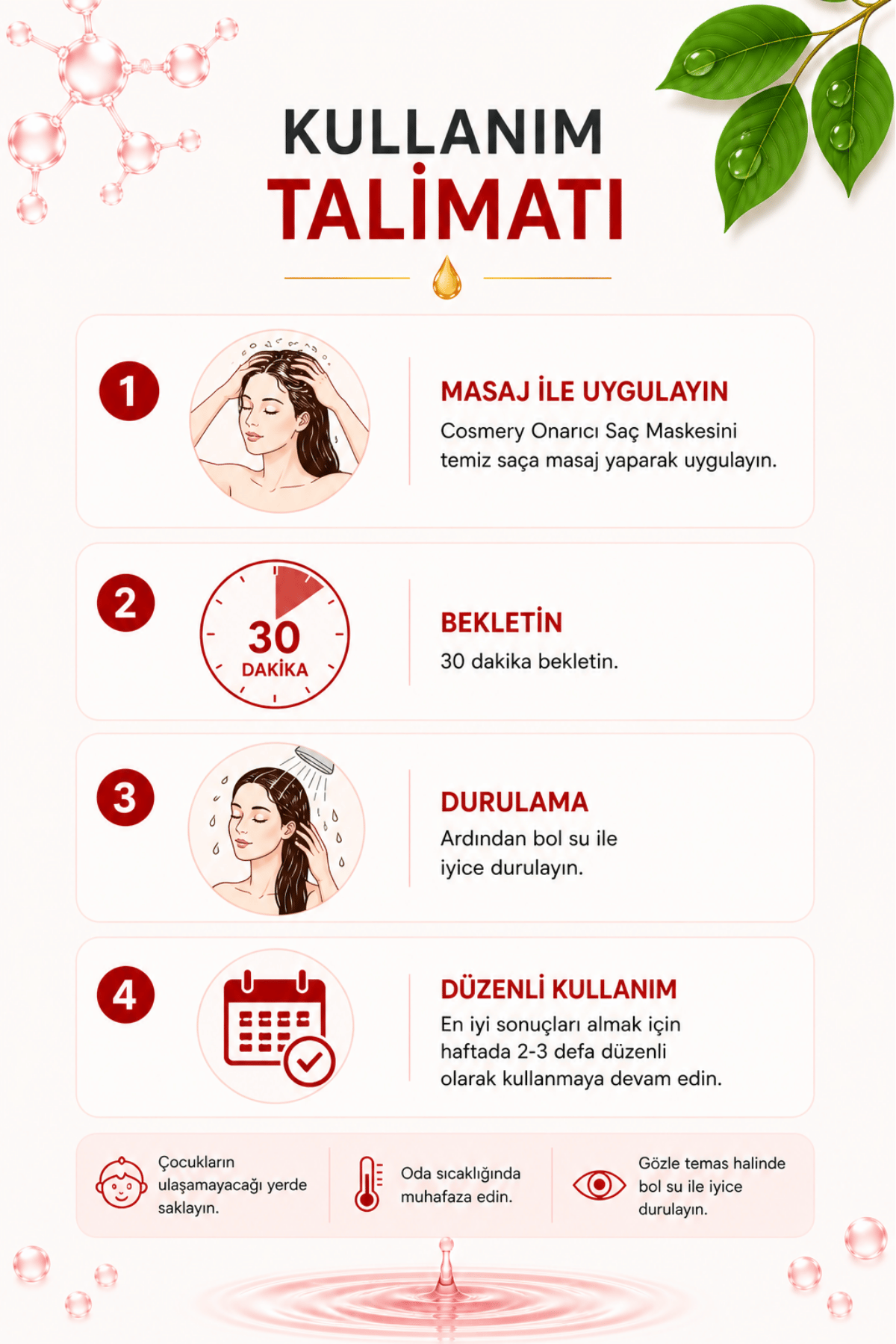 Kolajen Saç Maskesi, Yoğun Nem & Onarıcı Bakım 30 ML